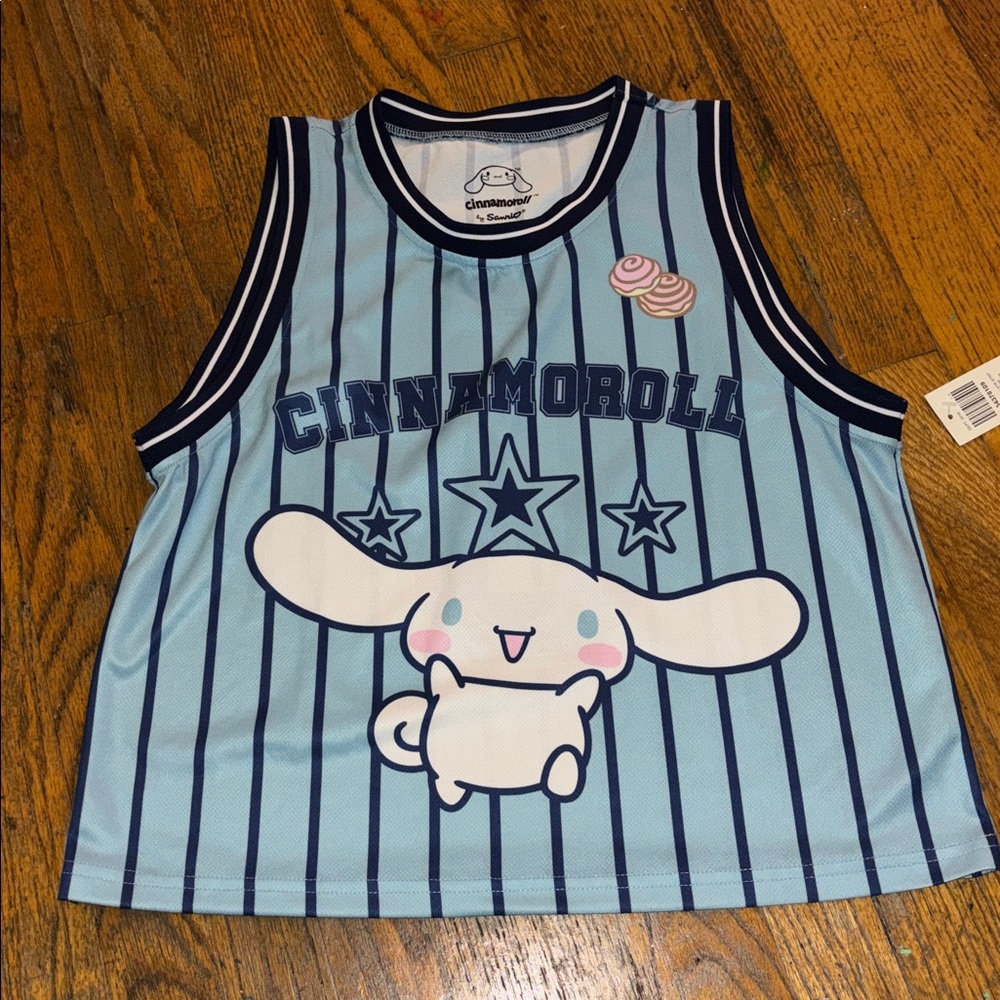 Sanrio Cinnamoroll blue stripe crop girls jersey - Picture 5 of 6